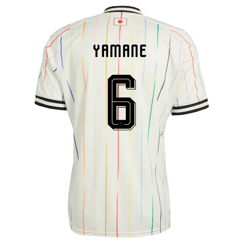 Danxen Barn Japan Riku Yamane #6 Vit Svart Bortatröja Matchtröjor 26-28 Tröjor T-Tröja