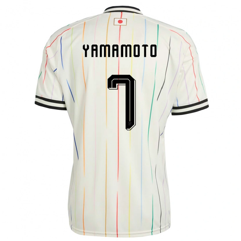 Danxen Barn Japan Rihito Yamamoto #7 Vit Svart Bortatröja Matchtröjor 26-28 Tröjor T-Tröja