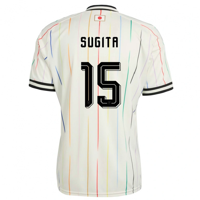 Danxen Barn Japan Hina Sugita #15 Vit Svart Bortatröja Matchtröjor 26-28 Tröjor T-Tröja