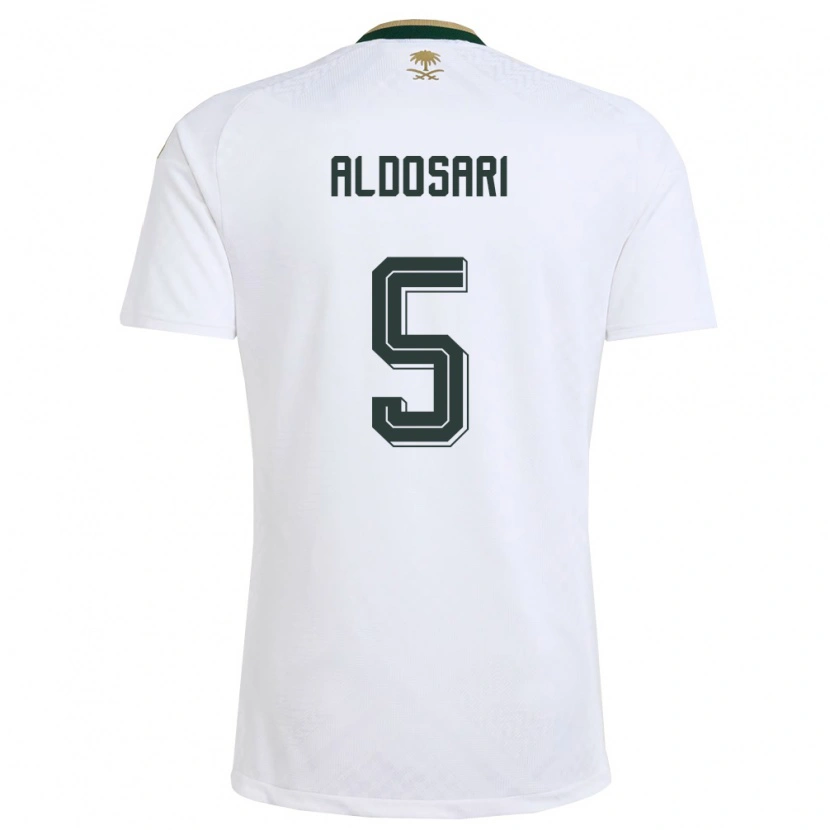 Danxen Barn Saudi-Arabien Mohammed Aldosari #5 Vit Grön Guld Bortatröja Matchtröjor 26-28 Tröjor T-Tröja
