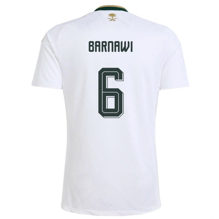 Danxen Barn Saudi-Arabien Saleh Barnawi #6 Vit Grön Guld Bortatröja Matchtröjor 26-28 Tröjor T-Tröja
