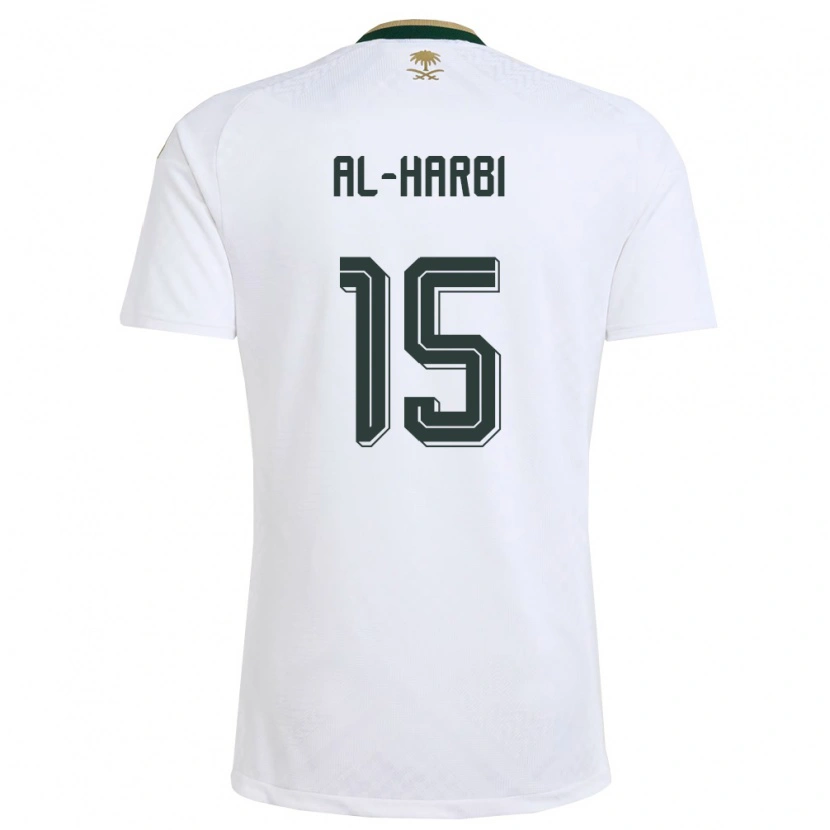 Danxen Barn Saudi-Arabien Mashael Al Harbi #15 Vit Grön Guld Bortatröja Matchtröjor 26-28 Tröjor T-Tröja