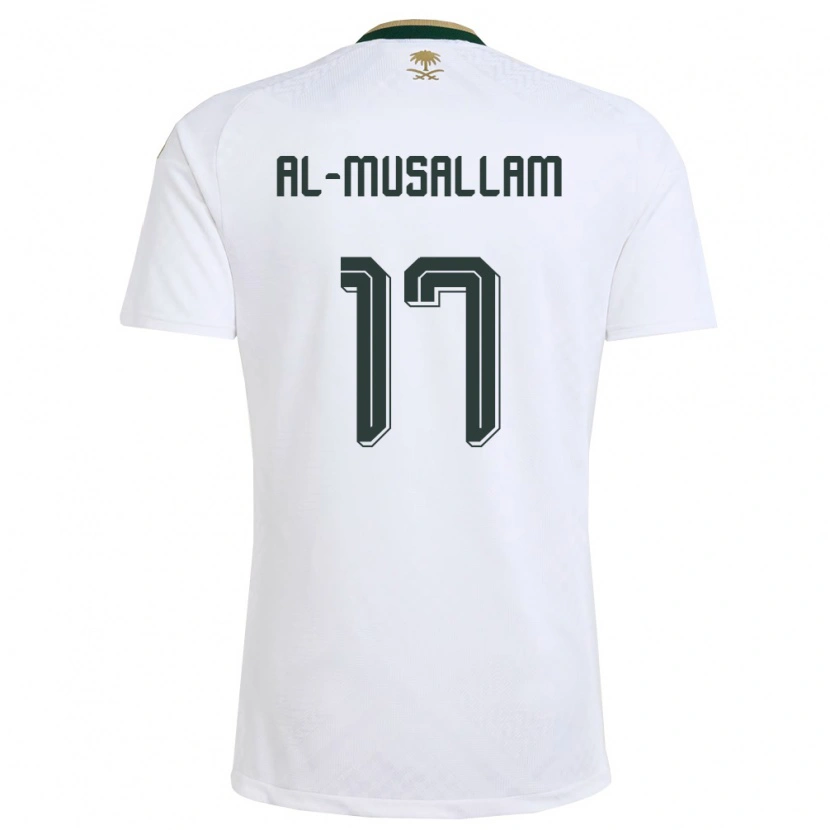 Danxen Barn Saudi-Arabien Hassan Al-Musallam #17 Vit Grön Guld Bortatröja Matchtröjor 26-28 Tröjor T-Tröja