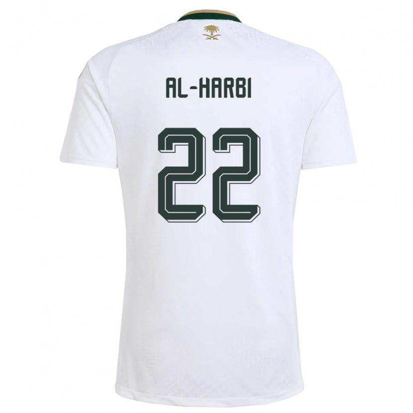 Danxen Barn Saudi-Arabien Fahad Al-Harbi #22 Vit Grön Guld Bortatröja Matchtröjor 26-28 Tröjor T-Tröja