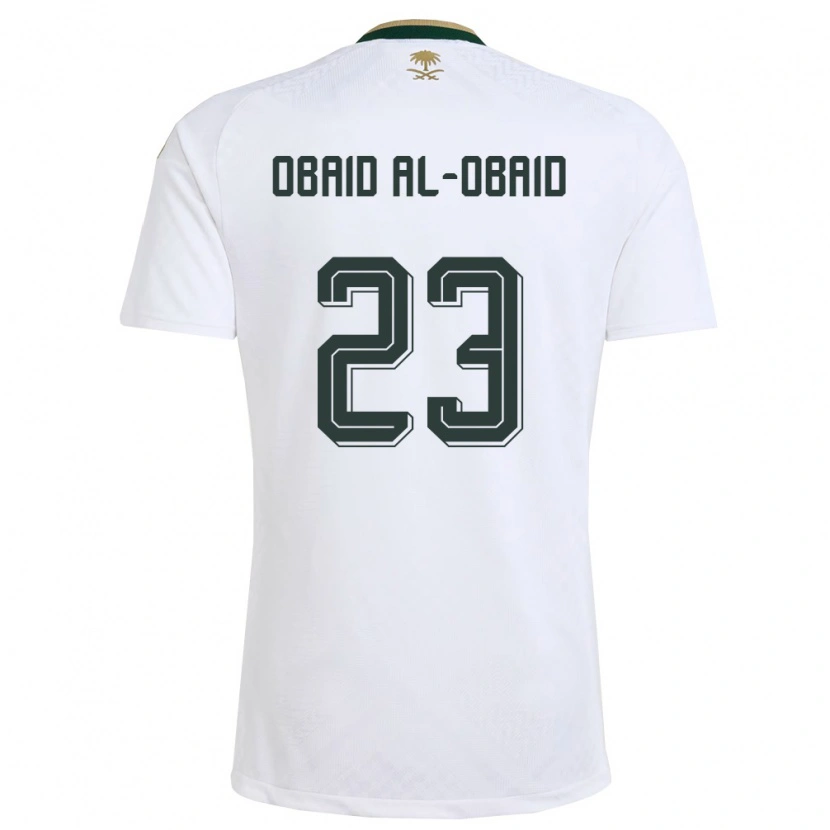 Danxen Barn Saudi-Arabien Abdulrahman Obaid Al-Obaid #23 Vit Grön Guld Bortatröja Matchtröjor 26-28 Tröjor T-Tröja