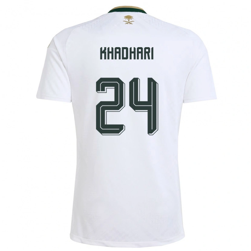 Danxen Barn Saudi-Arabien Murad Khadhari #24 Vit Grön Guld Bortatröja Matchtröjor 26-28 Tröjor T-Tröja