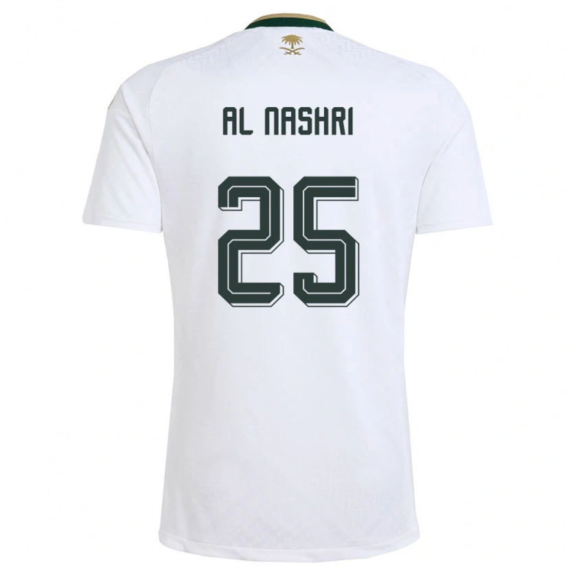 Danxen Barn Saudi-Arabien Awad Al Nashri #25 Vit Grön Guld Bortatröja Matchtröjor 26-28 Tröjor T-Tröja