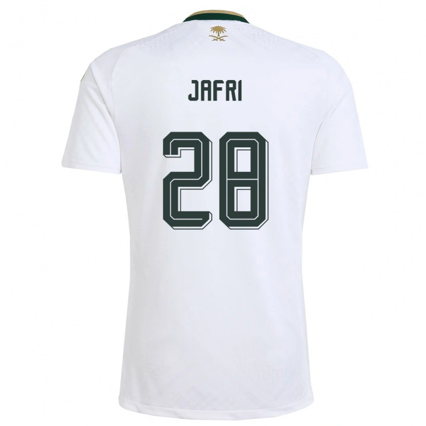 Danxen Barn Saudi-Arabien Farah Jafri #28 Vit Grön Guld Bortatröja Matchtröjor 26-28 Tröjor T-Tröja