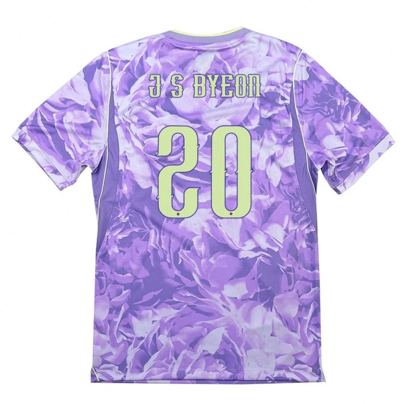 Danxen Barn Sydkorea Jun-Soo Byeon #20 Lila Grön Bortatröja Matchtröjor 26-28 Tröjor T-Tröja