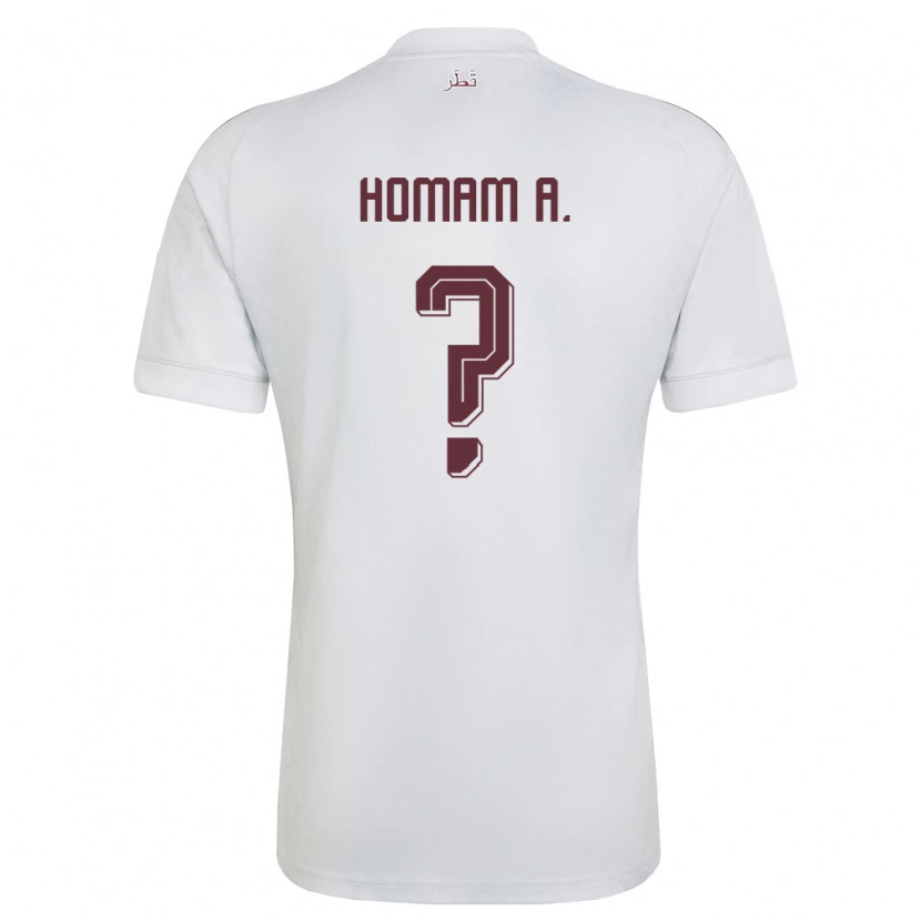 Danxen Barn Qatar Homam Ahmad #0 Vit Burgund Bortatröja Matchtröjor 26-28 Tröjor T-Tröja