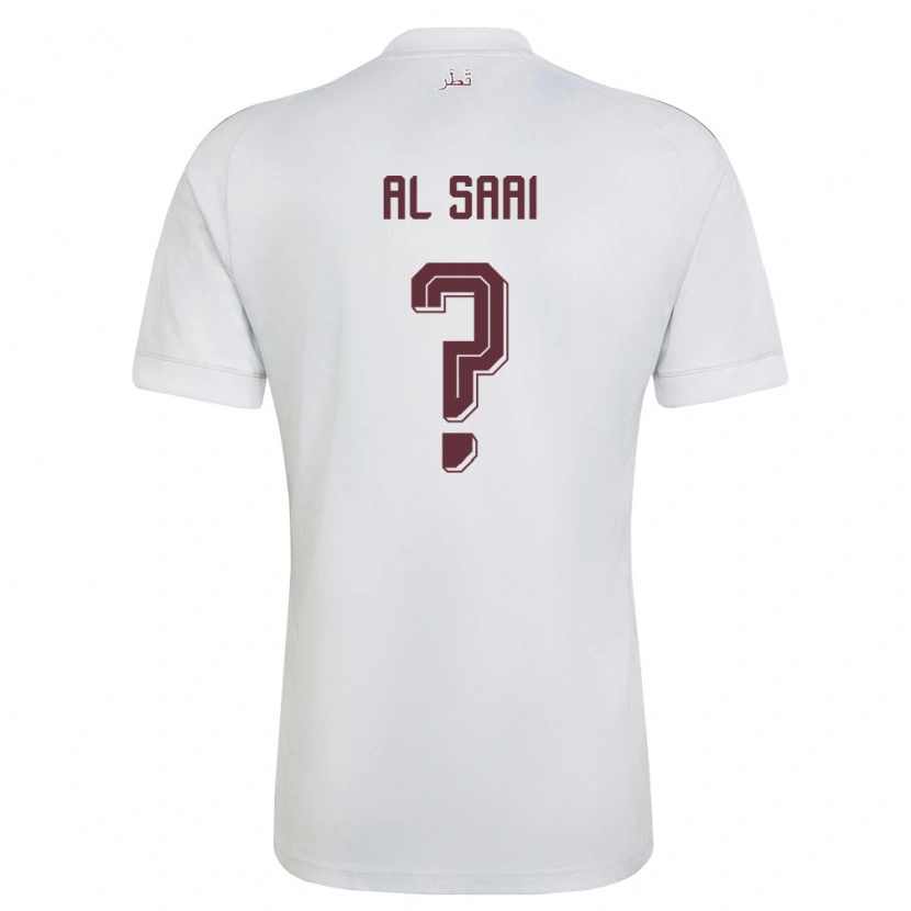 Danxen Barn Qatar Abdallah Al Saai #0 Vit Burgund Bortatröja Matchtröjor 26-28 Tröjor T-Tröja