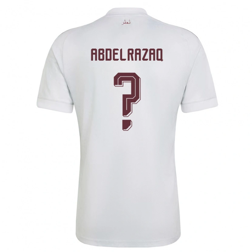 Danxen Barn Qatar Yussef Abdelrazaq #0 Vit Burgund Bortatröja Matchtröjor 26-28 Tröjor T-Tröja