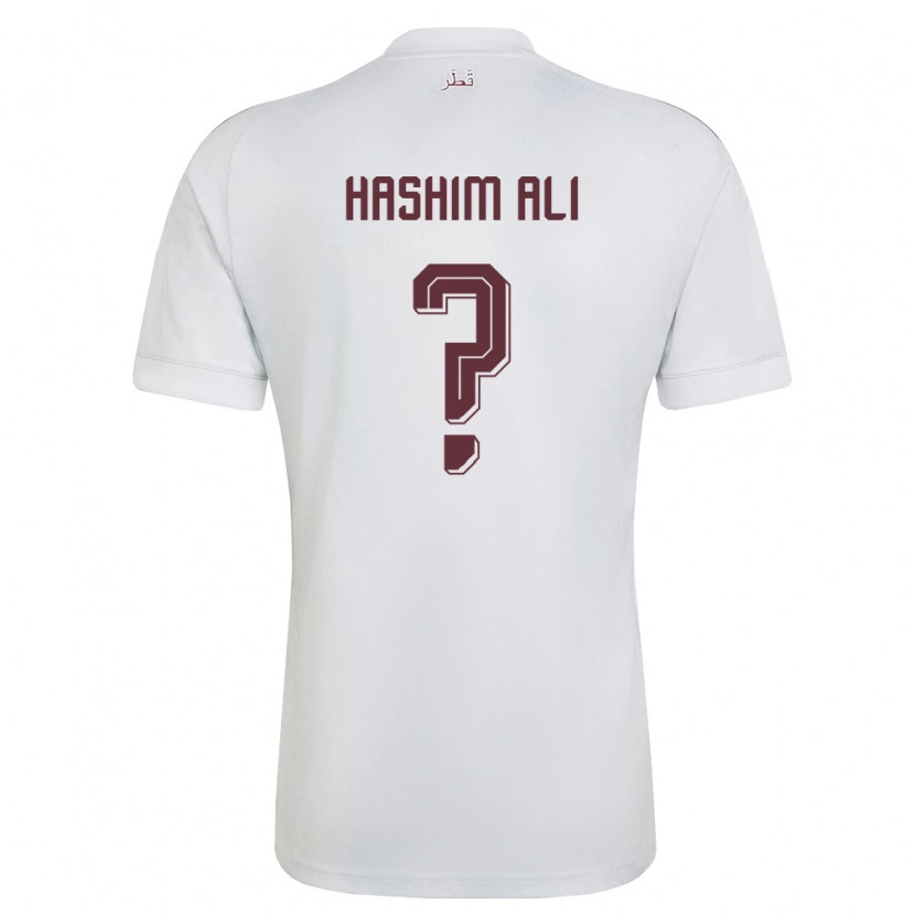 Danxen Barn Qatar Hashim Ali #0 Vit Burgund Bortatröja Matchtröjor 26-28 Tröjor T-Tröja