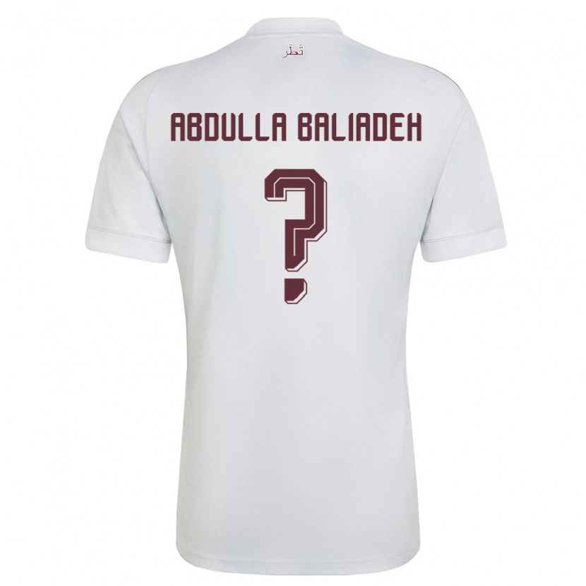Danxen Barn Qatar Yousef Abdulla Baliadeh #0 Vit Burgund Bortatröja Matchtröjor 26-28 Tröjor T-Tröja
