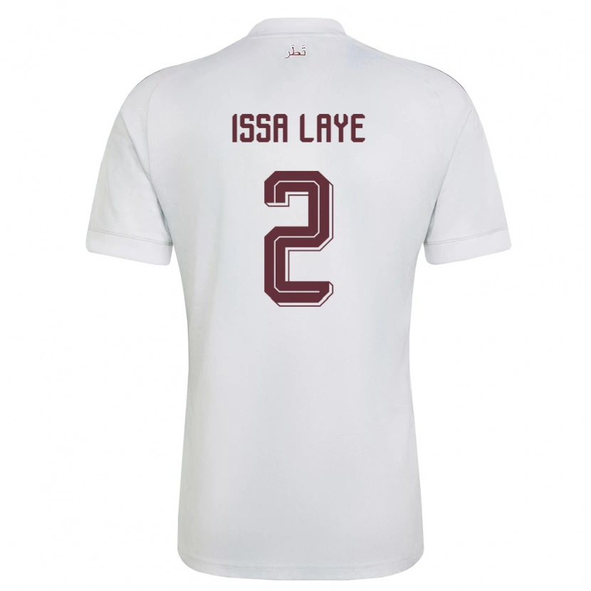 Danxen Barn Qatar Issa Laye #2 Vit Burgund Bortatröja Matchtröjor 26-28 Tröjor T-Tröja