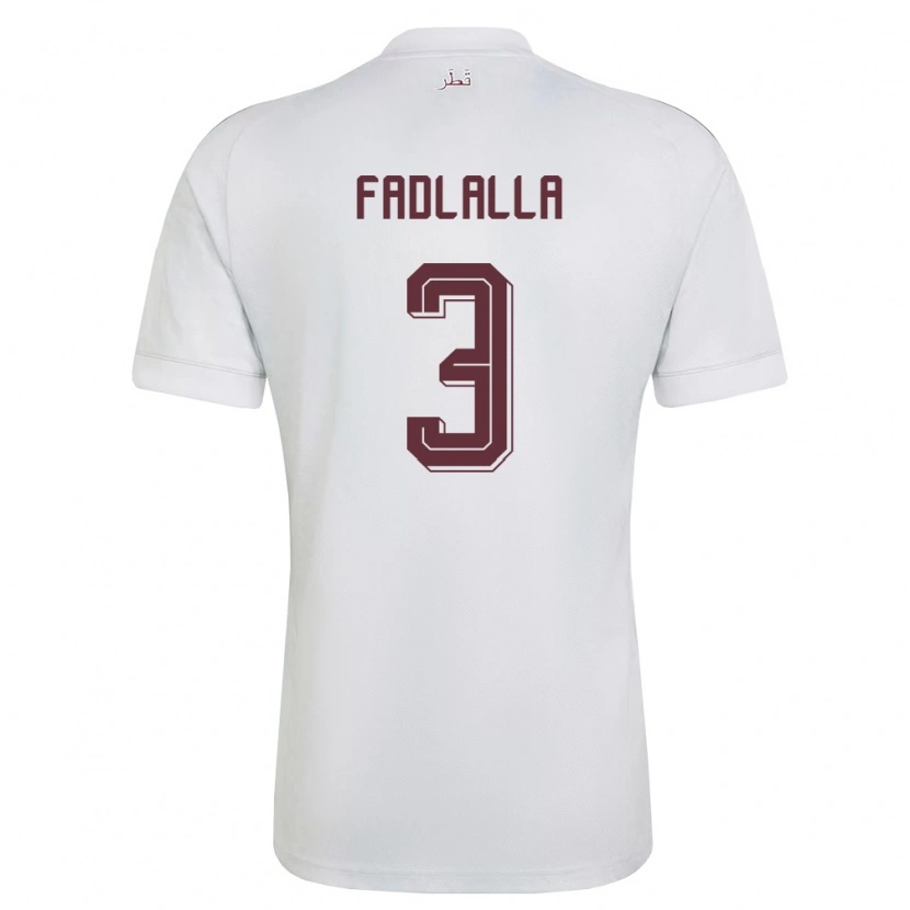 Danxen Barn Qatar Saifeldeen Fadlalla #3 Vit Burgund Bortatröja Matchtröjor 26-28 Tröjor T-Tröja