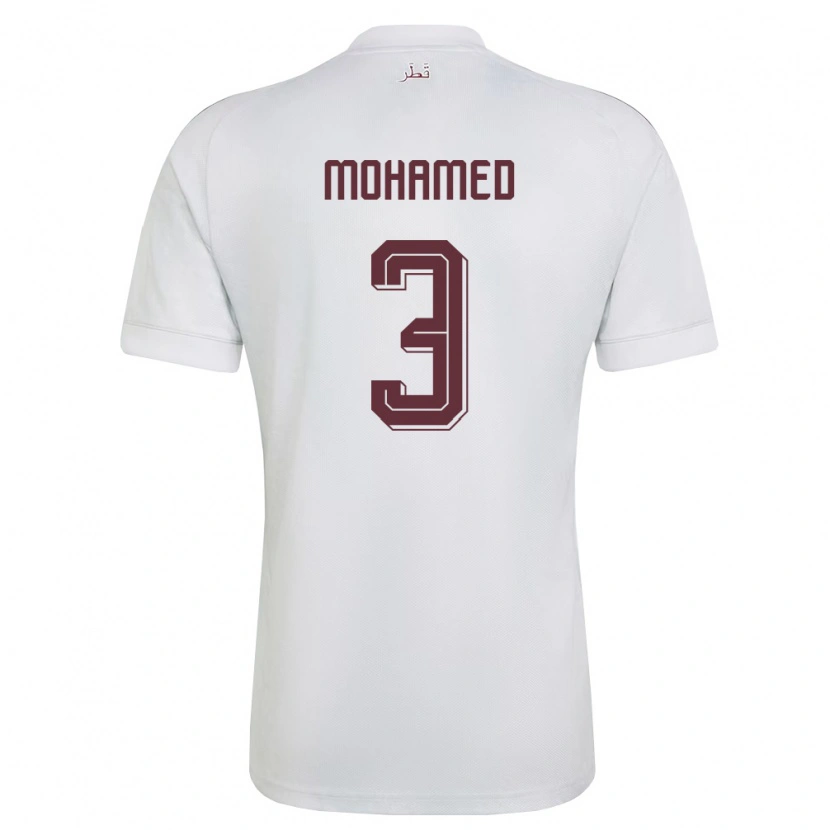Danxen Barn Qatar Motaman Mohamed #3 Vit Burgund Bortatröja Matchtröjor 26-28 Tröjor T-Tröja