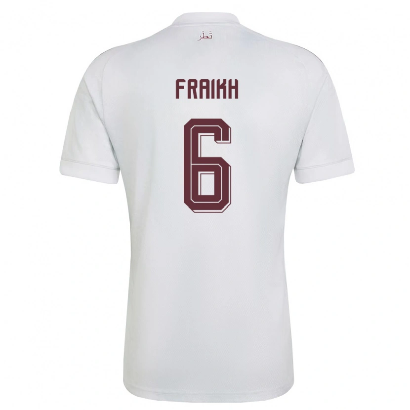 Danxen Barn Qatar Adam Friakh #6 Vit Burgund Bortatröja Matchtröjor 26-28 Tröjor T-Tröja