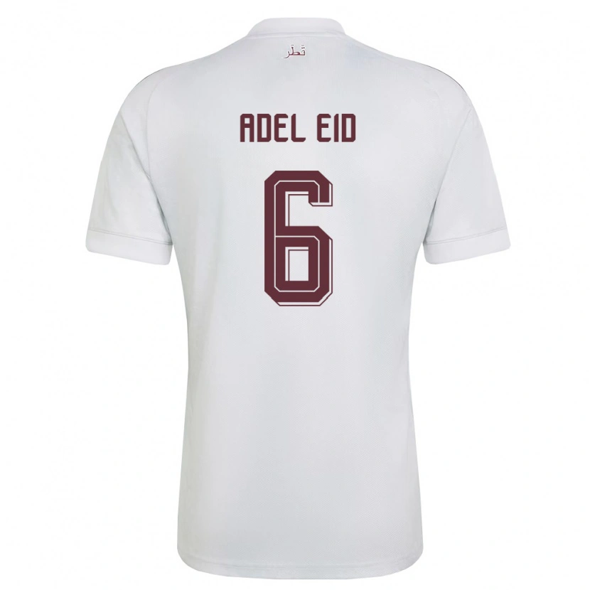 Danxen Barn Qatar Bassam Adel Eid #6 Vit Burgund Bortatröja Matchtröjor 26-28 Tröjor T-Tröja