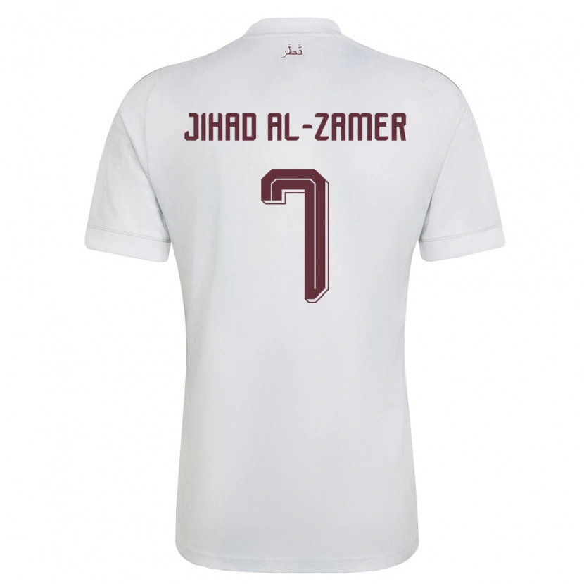 Danxen Barn Qatar Mohammed Jihad Al-Zamer #7 Vit Burgund Bortatröja Matchtröjor 26-28 Tröjor T-Tröja