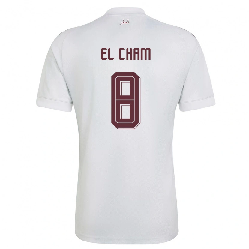 Danxen Barn Qatar Richard El Cham #8 Vit Burgund Bortatröja Matchtröjor 26-28 Tröjor T-Tröja