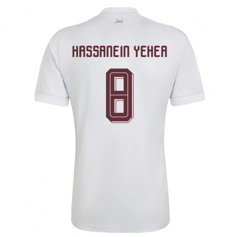 Danxen Barn Qatar Mohamed Hassanein Yehea #8 Vit Burgund Bortatröja Matchtröjor 26-28 Tröjor T-Tröja
