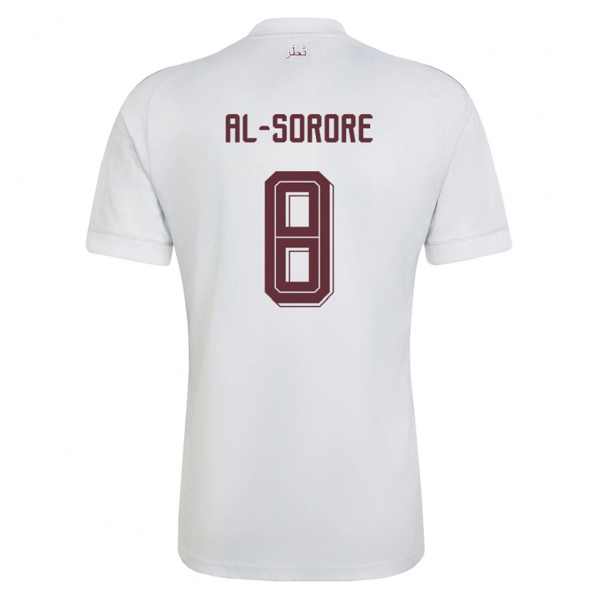 Danxen Barn Qatar Asma Al Sorore #8 Vit Burgund Bortatröja Matchtröjor 26-28 Tröjor T-Tröja