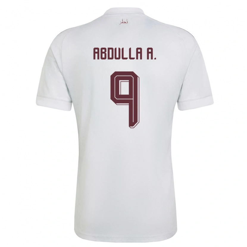 Danxen Barn Qatar Mohsain Abdulla A. #9 Vit Burgund Bortatröja Matchtröjor 26-28 Tröjor T-Tröja