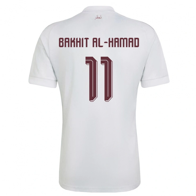 Danxen Barn Qatar Faisal Bakhit Al-Hamad #11 Vit Burgund Bortatröja Matchtröjor 26-28 Tröjor T-Tröja