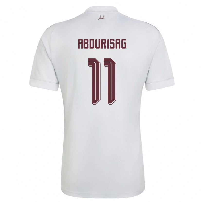 Danxen Barn Qatar Yusuf Abdurisag #11 Vit Burgund Bortatröja Matchtröjor 26-28 Tröjor T-Tröja