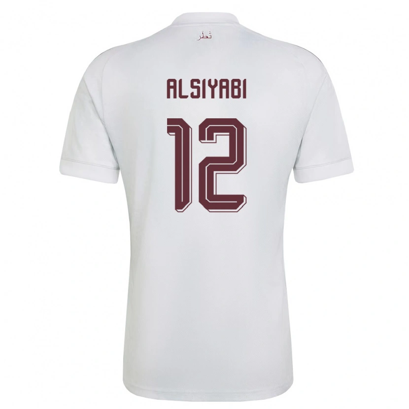 Danxen Barn Qatar Shaima Alsiyabi #12 Vit Burgund Bortatröja Matchtröjor 26-28 Tröjor T-Tröja