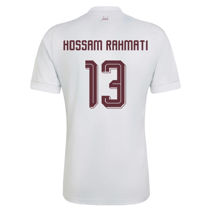Danxen Barn Qatar Khaled Hossam Rahmati #13 Vit Burgund Bortatröja Matchtröjor 26-28 Tröjor T-Tröja