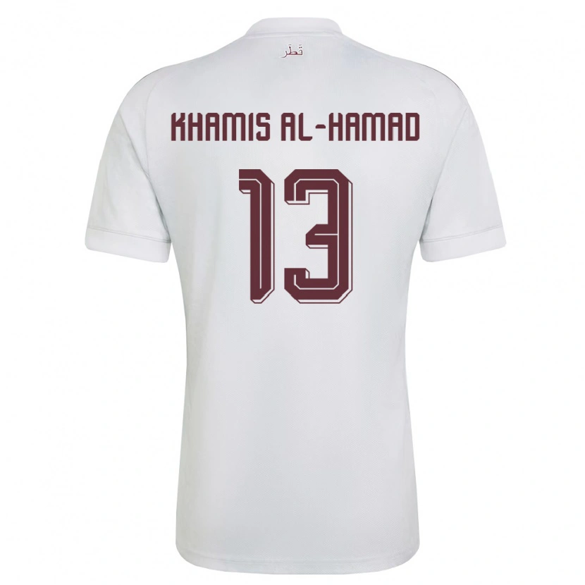 Danxen Barn Qatar Saoud Al-Hamad #13 Vit Burgund Bortatröja Matchtröjor 26-28 Tröjor T-Tröja