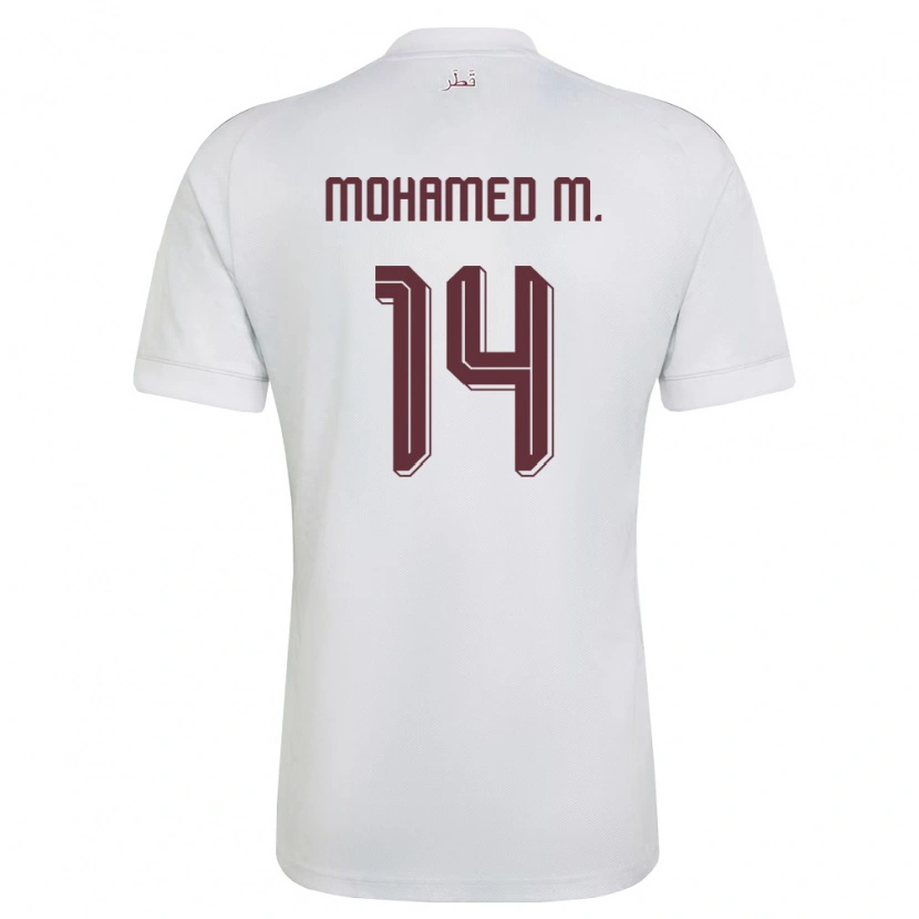 Danxen Barn Qatar Abdalla Mohamed M. #14 Vit Burgund Bortatröja Matchtröjor 26-28 Tröjor T-Tröja