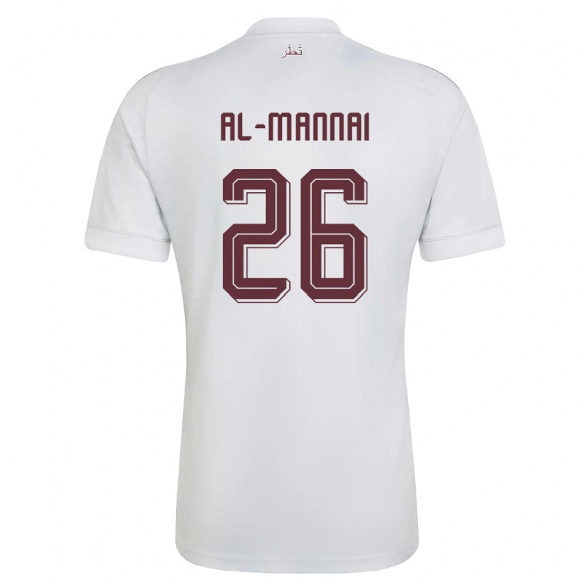 Danxen Barn Qatar Mohamed Al-Mannai #26 Vit Burgund Bortatröja Matchtröjor 26-28 Tröjor T-Tröja