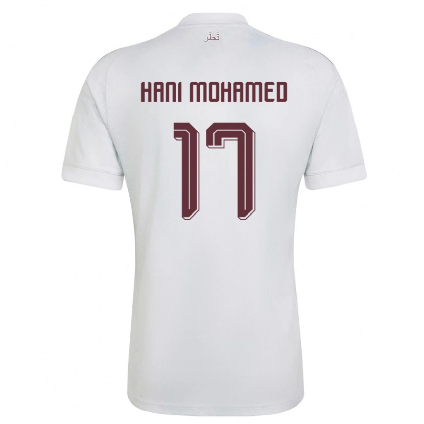 Danxen Barn Qatar Yazan Mohamed #17 Vit Burgund Bortatröja Matchtröjor 26-28 Tröjor T-Tröja