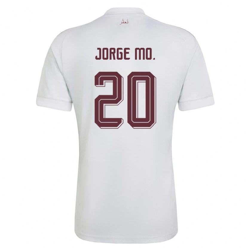 Danxen Barn Qatar Jorge Diego Jordan Mo. #20 Vit Burgund Bortatröja Matchtröjor 26-28 Tröjor T-Tröja