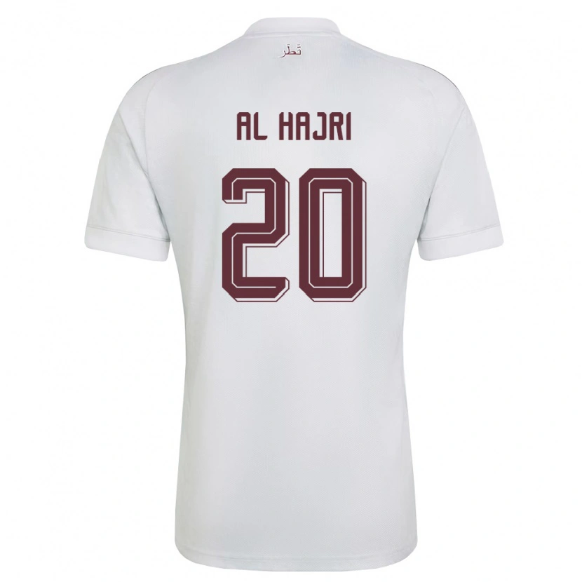 Danxen Barn Qatar Salem Al Hajri #20 Vit Burgund Bortatröja Matchtröjor 26-28 Tröjor T-Tröja