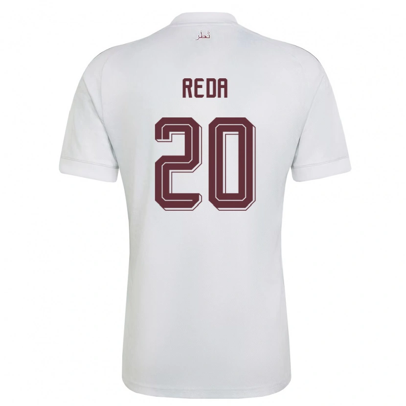 Danxen Barn Qatar Salem Reda #20 Vit Burgund Bortatröja Matchtröjor 26-28 Tröjor T-Tröja