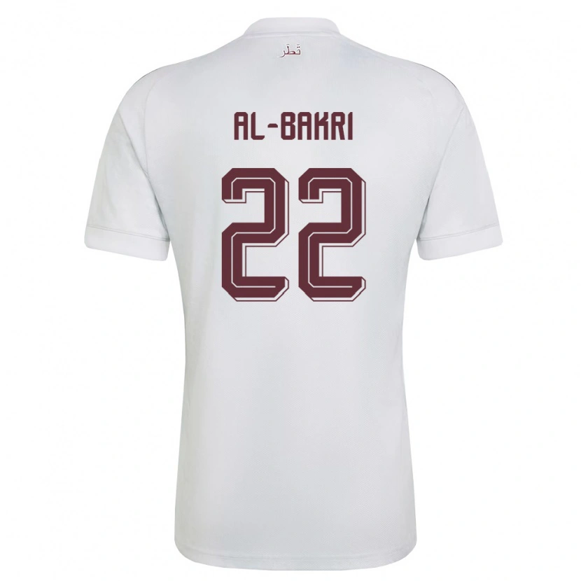 Danxen Barn Qatar Mohamed Al-Bakri #22 Vit Burgund Bortatröja Matchtröjor 26-28 Tröjor T-Tröja