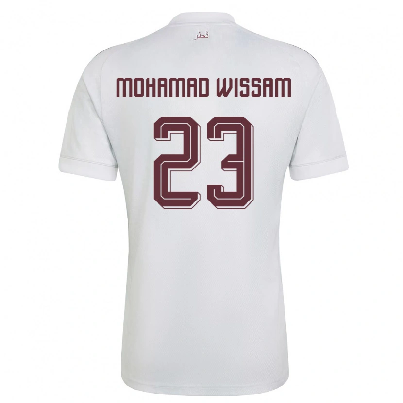 Danxen Barn Qatar Karim Mohamad Wissam #23 Vit Burgund Bortatröja Matchtröjor 26-28 Tröjor T-Tröja
