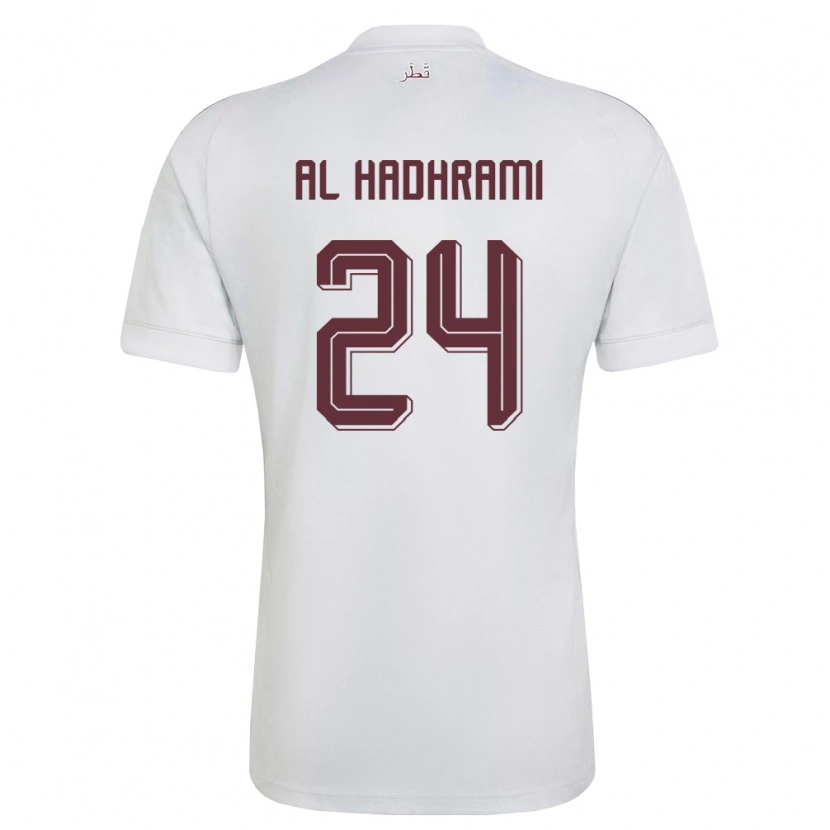 Danxen Barn Qatar Naif Abdulraheem Al Hadhrami #24 Vit Burgund Bortatröja Matchtröjor 26-28 Tröjor T-Tröja
