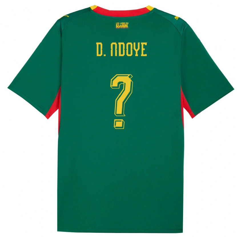 Danxen Barn Senegal Diabel Ndoye #0 Grön Gul Röd Bortatröja Matchtröjor 26-28 Tröjor T-Tröja