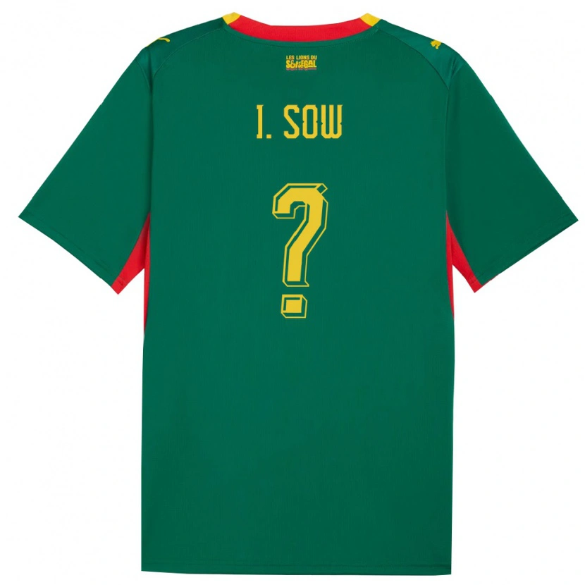 Danxen Barn Senegal Ibrahima Sow #0 Grön Gul Röd Bortatröja Matchtröjor 26-28 Tröjor T-Tröja