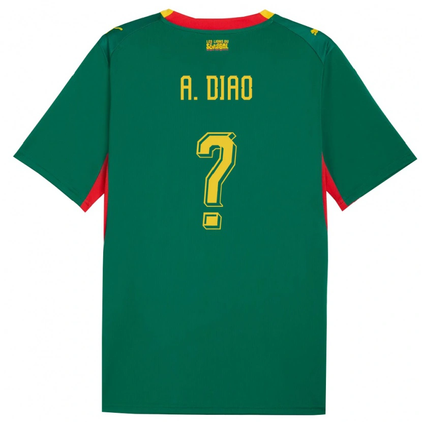 Danxen Barn Senegal Assane Diao #0 Grön Gul Röd Bortatröja Matchtröjor 26-28 Tröjor T-Tröja