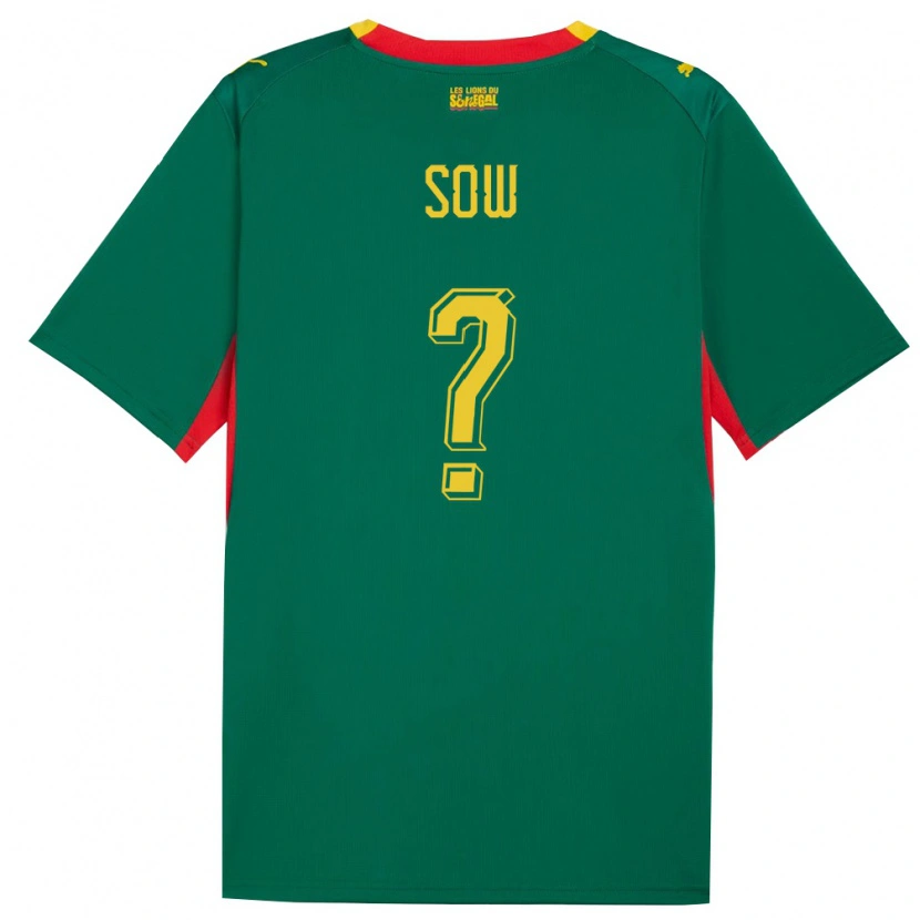 Danxen Barn Senegal Ibrahima Sow #0 Grön Gul Röd Bortatröja Matchtröjor 26-28 Tröjor T-Tröja