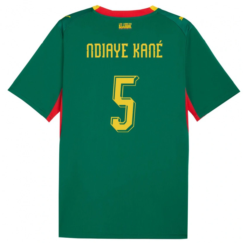 Danxen Barn Senegal Ndeye Ndiaye Kane #5 Grön Gul Röd Bortatröja Matchtröjor 26-28 Tröjor T-Tröja