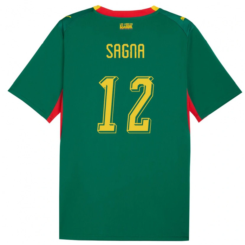 Danxen Barn Senegal Safietou Sagna #12 Grön Gul Röd Bortatröja Matchtröjor 26-28 Tröjor T-Tröja