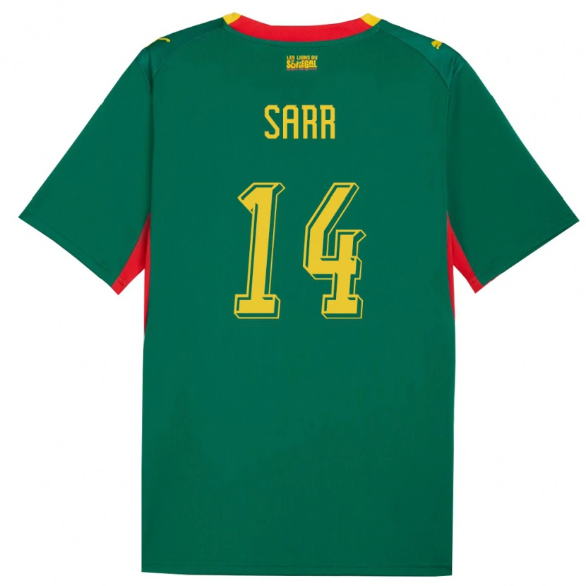 Danxen Barn Senegal Pape Sarr #14 Grön Gul Röd Bortatröja Matchtröjor 26-28 Tröjor T-Tröja