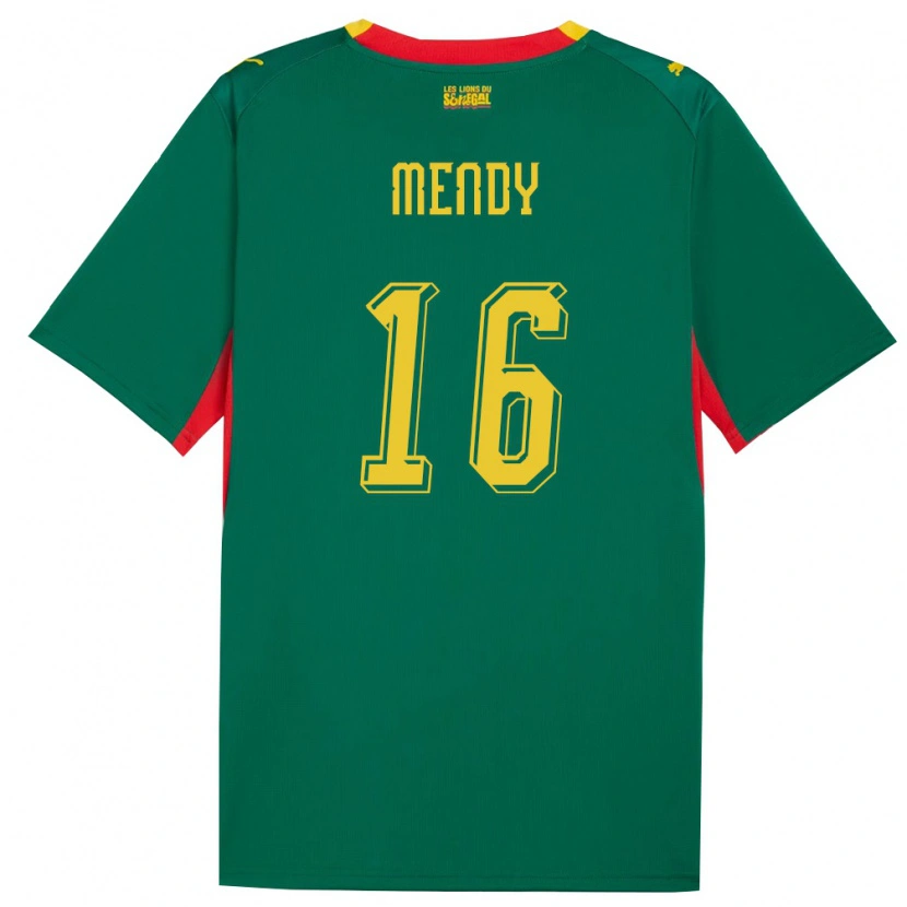 Danxen Barn Senegal Edouard Mendy #16 Grön Gul Röd Bortatröja Matchtröjor 26-28 Tröjor T-Tröja